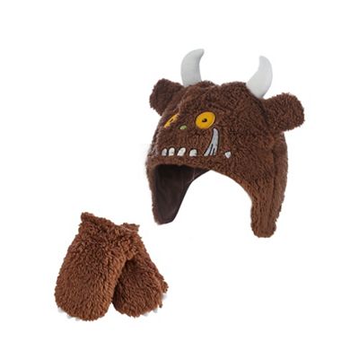 The Gruffalo Children's brown 'Gruffalo' fleece hat and mittens